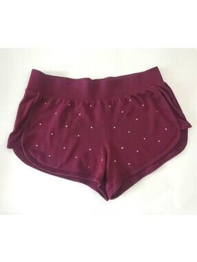 Victoria's Secret Burgundy Bling Rhinestone Micro Shorts S Booty Short Y2K Style